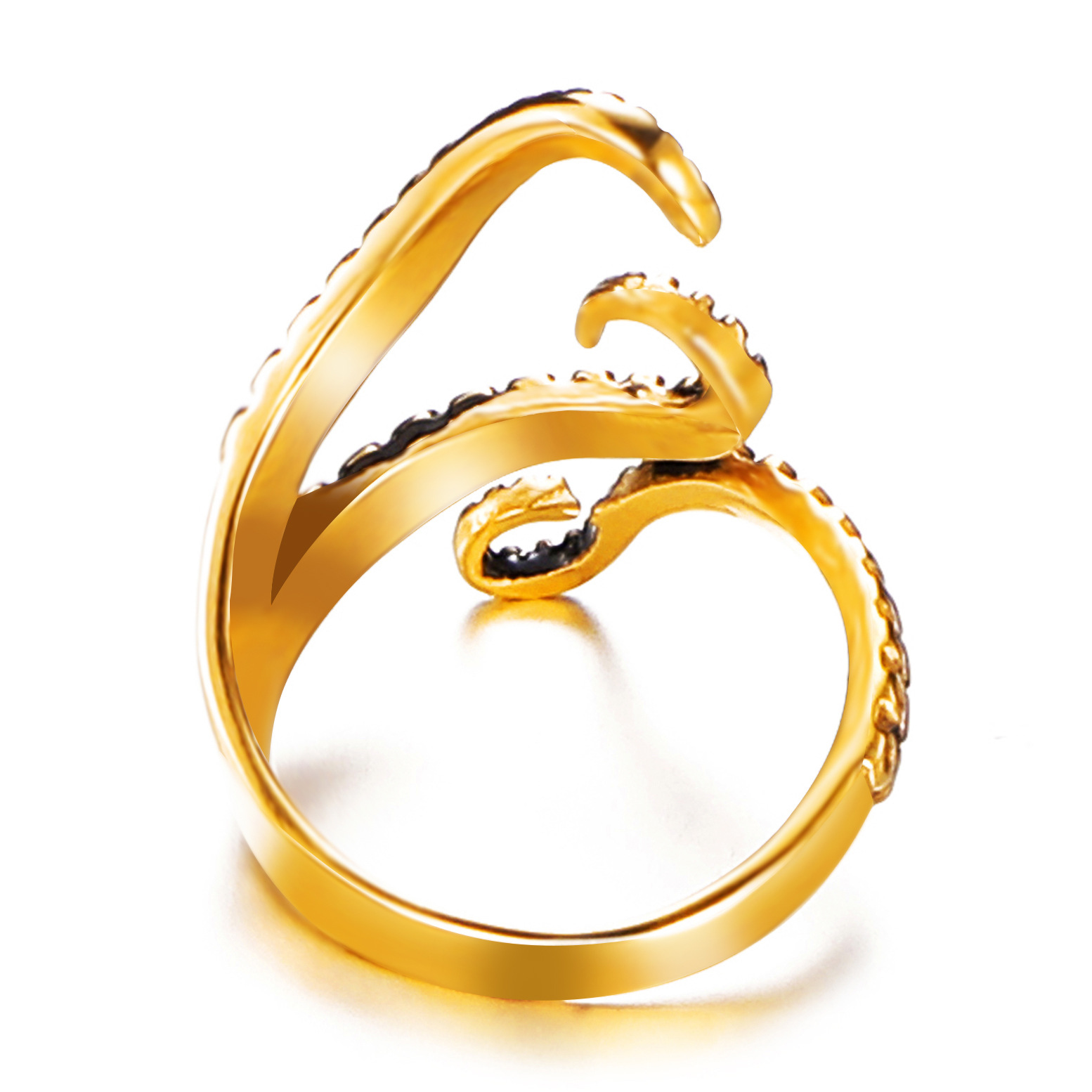 Adjustable Ring Size Hip-hop Octopus Stainless Steel Open Ring In Bulk