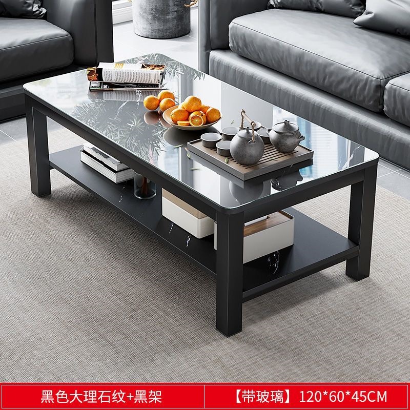 Sala de estar pequeña mesa de té doméstica simple moderna mesa de té de vidrio templado nueva mesa de té de lujo rectangular ligera image 16