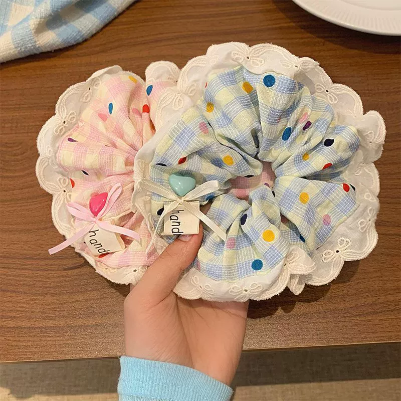 Новый стиль любви бант толстая кишка для волос Сладкая девушка с хвощом темпераментная веревка для головы модная кружевная веревка для волос