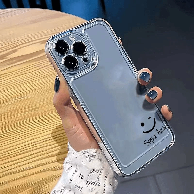 Чехол для Apple iPhone 16 Pro Max, прозрачный ТПУ «Super Lucky» с смайликом, защита от падений