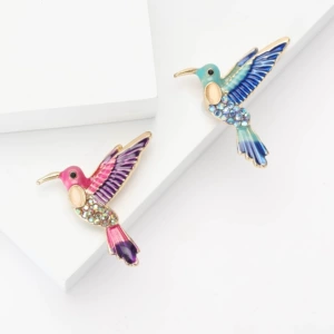 New European and American Creative Alloy Enamel Hummingbird Brooch Exquisite Cartoon Ladies Suit Coat Corsage Jewelry Pin