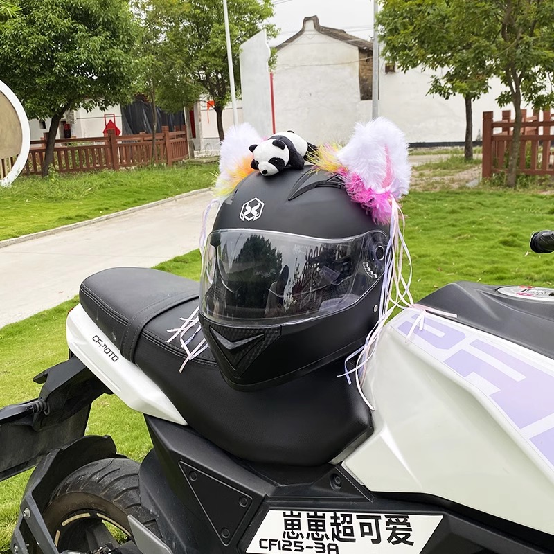 Motorcycle Helmet Decoration Personality Helmet Accessories Tassel Cat Ears