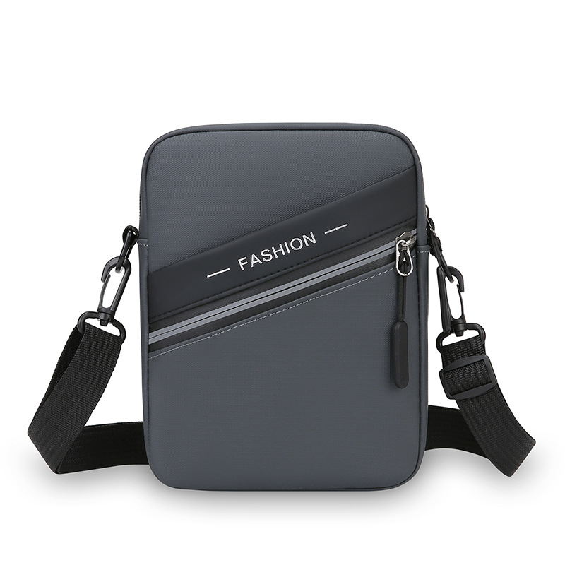 Bolso de hombro simple y casual para hombre Bolso de teléfono móvil portátil para viajes al aire libre Película de cuero PU Bolso bandolera ligero y versátil al por mayor