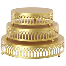 铁艺单层蛋糕盘蛋糕架子欧式婚庆创意金色甜品台托盘水果盘点心盘