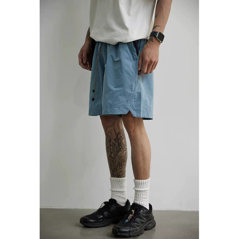 Summer Japanese-Style Outdoor Quick-Dry Casual Thin Shorts for Men, Mountain-Style Straight-Leg Workwear Five-Point Sports Beach Shorts Trendy