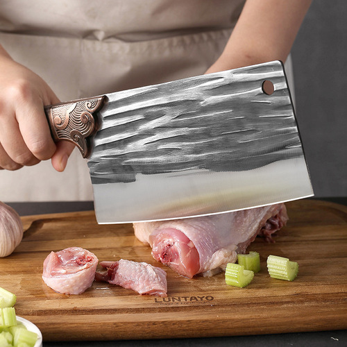 Yangjiang Pao Jianghu Kitchen Knife Stainless Steel Forged Chopping Knife Street Stall Mode Bone Chopping Knife Kitchen Knife Wholesale