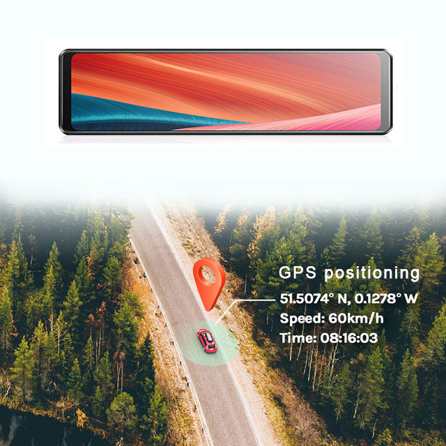 Cross-border 12-inch 4K +1080P front and rear double recording rearview mirror driving recorder with WiFi dash cam