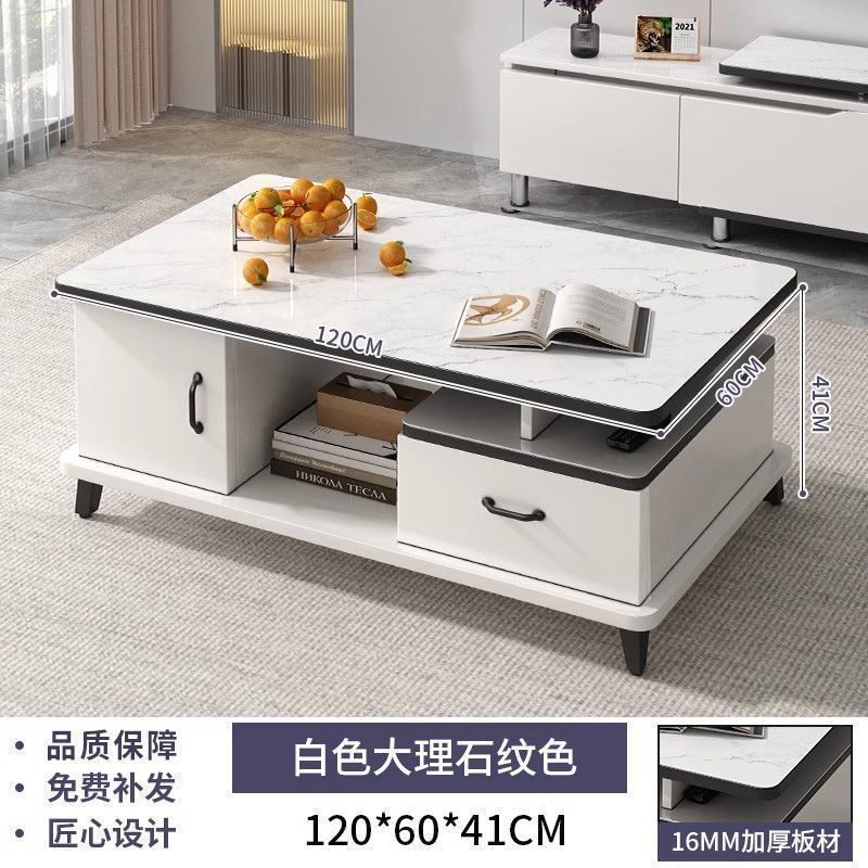 120CM 흰색 대리석 + 서랍 + 보관 캐비닛