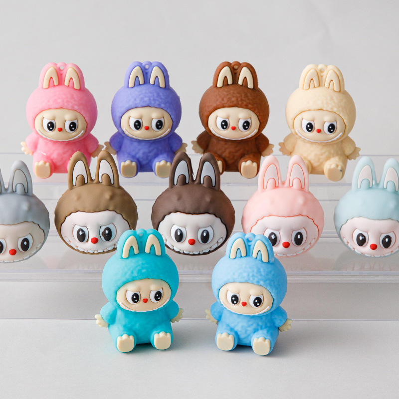 ラブブケーキデコレーションオーナメントラブブ子供の誕生日オーナメント漫画かわいい人形デザートテーブルデコレーション|undefined
