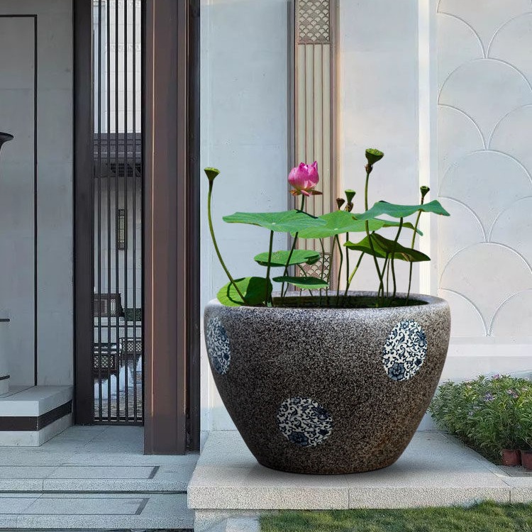 陶瓷鱼缸古法生态养鱼缸阳台小水池庭院老式大水缸大号睡莲荷花缸