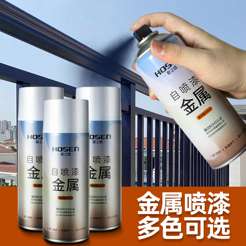 Haozhisheng Paint Metal Spray Paint Hand Spray Paint Car Spray Paint Repair Anti-Rust Paint Silver Black Hand Spray Paint
