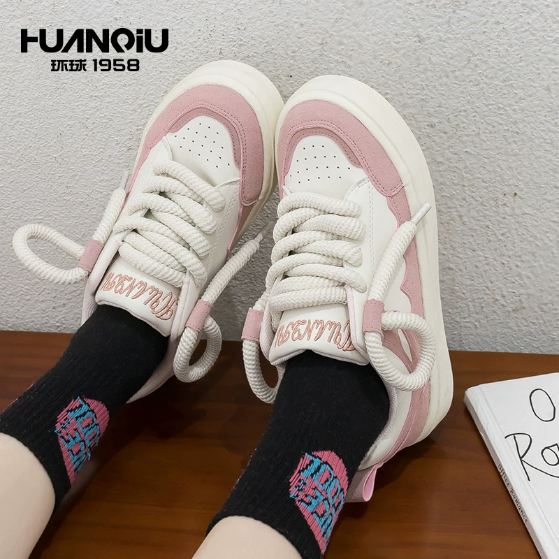 环球 Universal shoelaces for leisure, white shoes, 2025 years, trend of season, Korean style