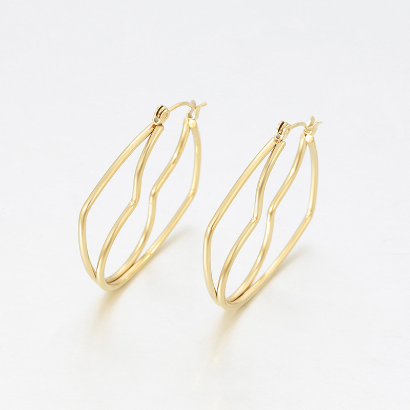 Xuping geometría cuadrada auriculares de acero inoxidable chapado 14k color simple exagerado estilo de personalidad europea y americana auriculares transfronterizos al por mayor