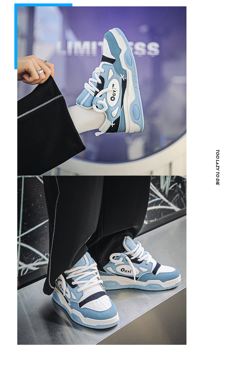 2024 efterår nye par far sko herre lave top tykke såler højdeøgende casual sko niche sneakers herre ét stykke levering_voghion.com