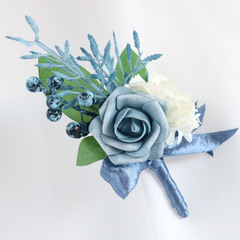 洋式の結婚式の新郎新婦の胸の花のシミュレーションpeバラの結婚の祝典のゲストの襟の花のアマゾンの新商品の卸売り