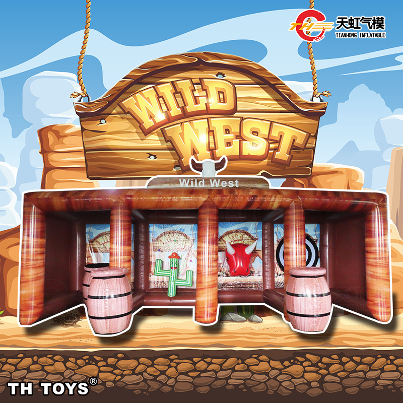 夹网布充气娱乐设备 四合一游戏西部世界仙人掌 广场商城设施