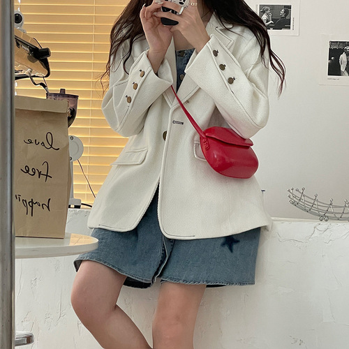  new Korean retro ins red saddle bag mini crossbody bag for women versatile simple mobile phone bag