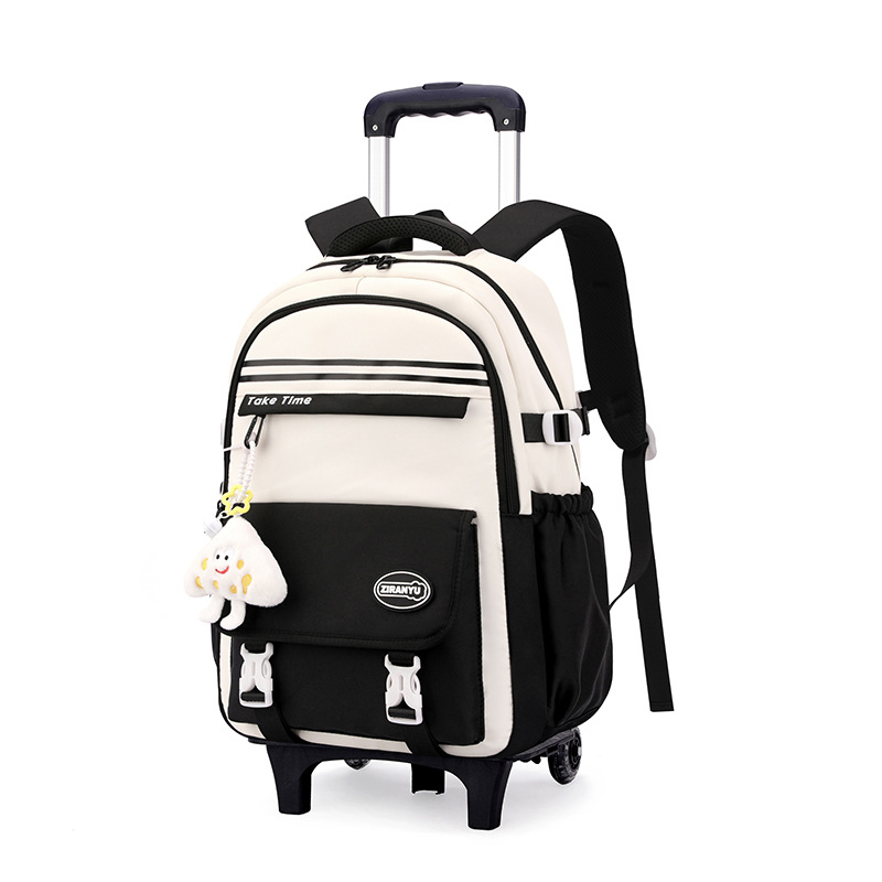 Pescado natural estilo coreano estudiantes de grado 3 - 6 bolsas escolares de varilla de tracción, bolsas escolares de moda ligeras de gran capacidad de estudiantes de secundaria