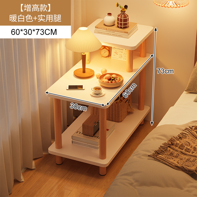 Mesita de noche, dormitorio moderno simple, pequeño armario junto a la cama, mesita de noche, estante de almacenamiento junto a la cama para habitación de alquiler simple