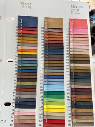 磨砂牛吧工厂直销0.8mmU204仿棉绒双色羊巴皮革手袋女包Pu面料