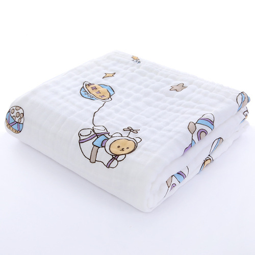 110*110 four-layer gauze baby bath towel high-density bed blanket wrap summer thin children's bath towel wrap