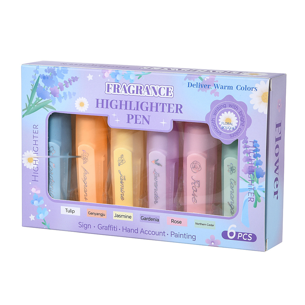 Exclusiva transfronteriza para resaltadores de bolsillo perfumados, los estudiantes usan bolígrafos para evitar que se quiten las tapas de los bolígrafos, marcadores de mano, puntos clave