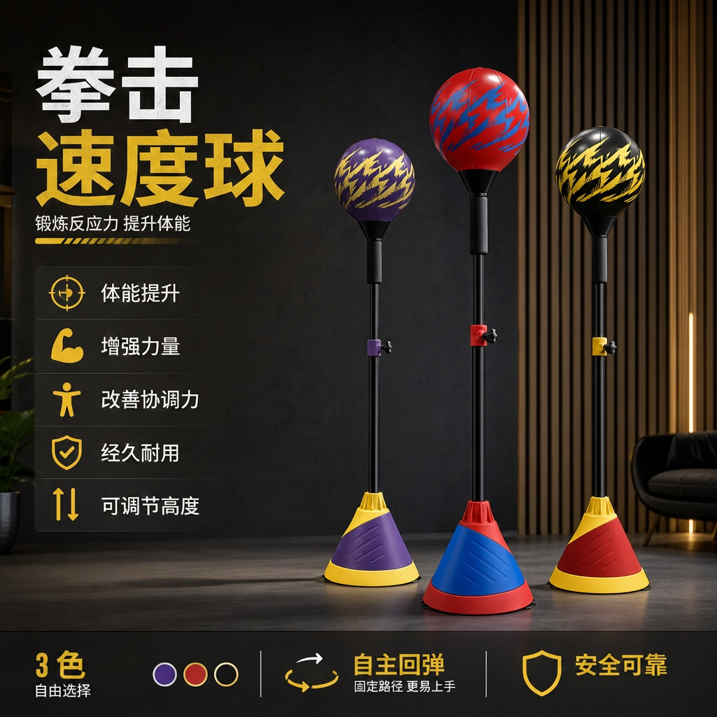 Boxing speed ball standing reaction target for adults and children, stress-relief tumbler, dodge punching bag, combat training equipment