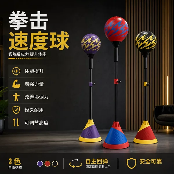 Boxing speed ball standing reaction target for adults and children, stress-relief tumbler, dodge punching bag, combat training equipment