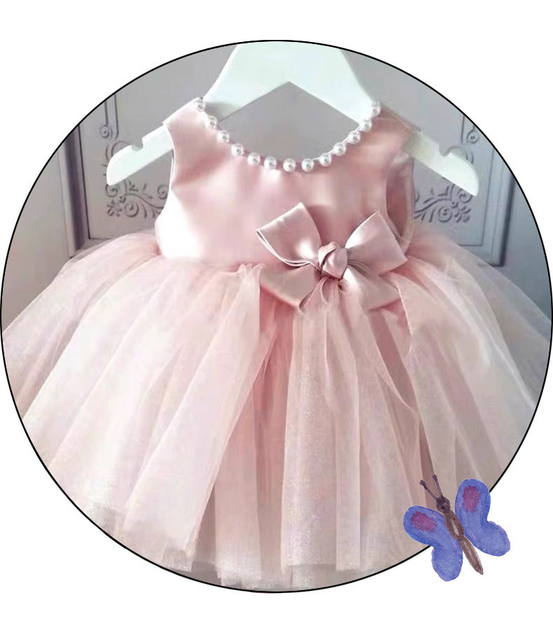 Vestido de tul rosa para bebé niña primer cumpleaños princesa_voghion.com