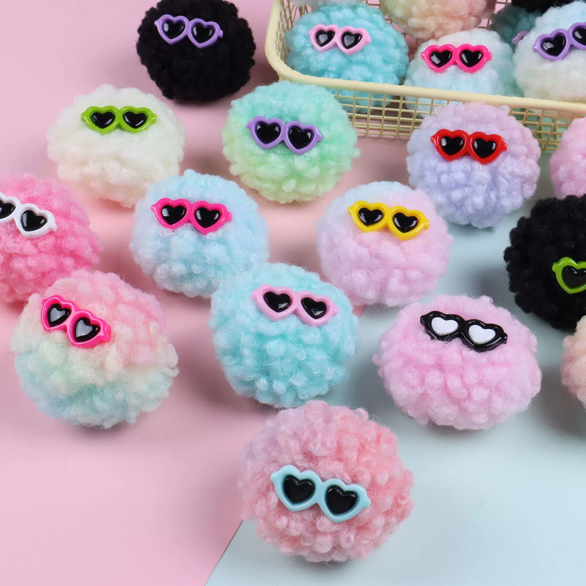Цвет любовные очки пещера обувь Цветочная пыль солнцезащитные очки мяч для волос красочный пылевой эльф мяч для волос DIY аксессуары