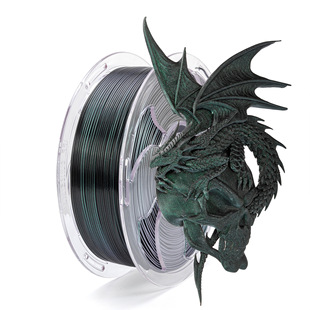 Tuosen 3D Printing Filament Pla Magic Two-Color Black + Flash Green Magic Pla Filament 1kg Compatible with Tuozhu Chuangxiang