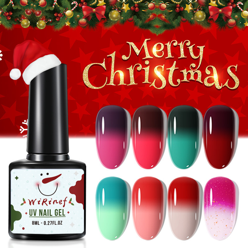 Christmas nail polish glue bottom seal layer suit nail polish glue winter snowman color change uv phototherapy glue Christmas nail polish glue bottom seal layer suit nail polish glue winter snowman color change uv phototherapy glue