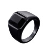 Trend ring, red stone inlay, zirconium, accessory stainless steel