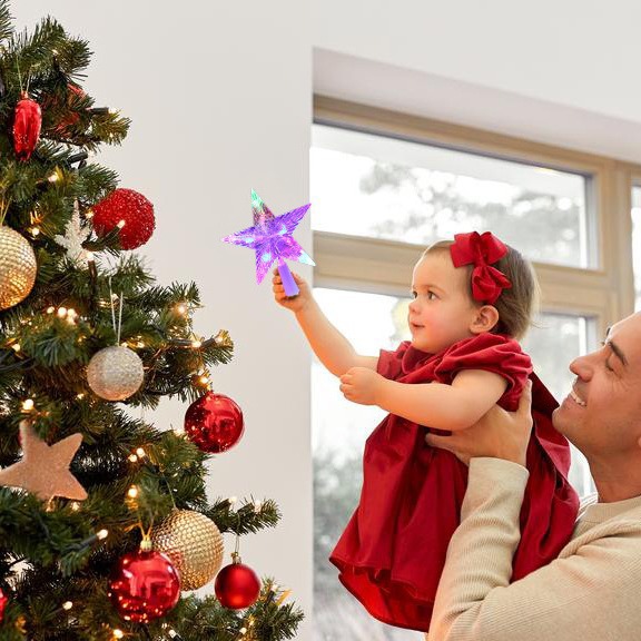 Lámpara de pentaco transfronteriza LED árbol de Navidad iluminación de estrella LED decoración de caja de baterías de pentaco