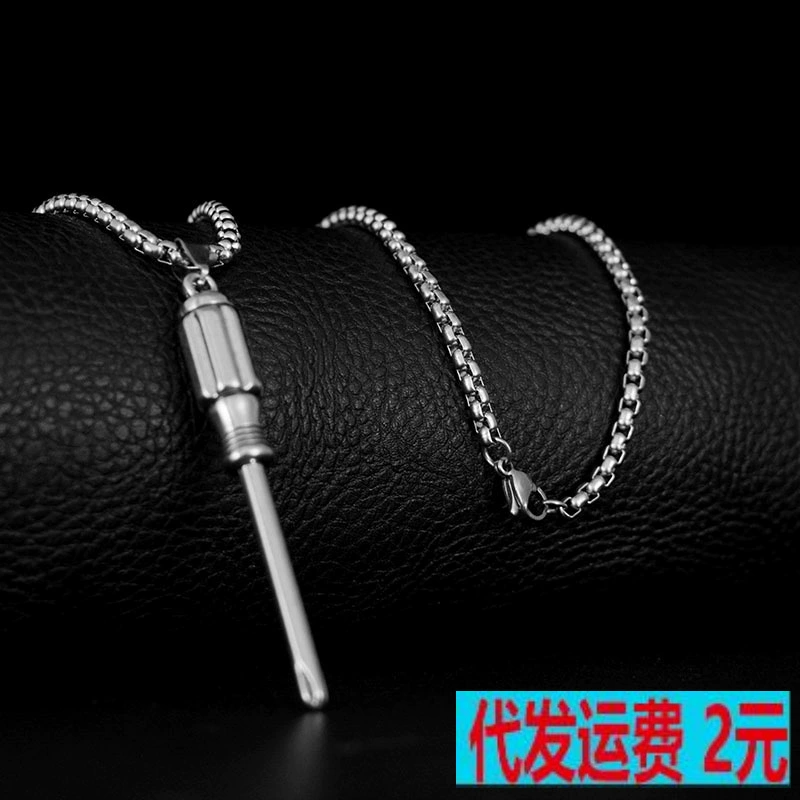 Европейская и американская личность хип-хоп титановая сталь ожерелье ожерелье мужские hiphop сплав подвеска свитер цепи аксессуары женский прилив