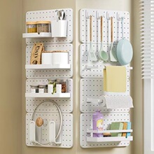 厨房洞洞板置物架多功能锅碗瓢盆碗盘碗架沥水架免打孔碗碟收纳架