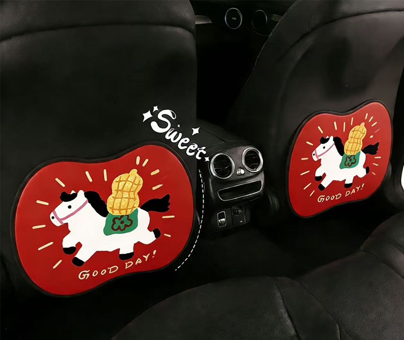 Cute Cartoon Pony Car Seat Back Anti-Kick Pad, Car Seat Back Anti-Dirt Pad for Children, Anti-Kick Mat
