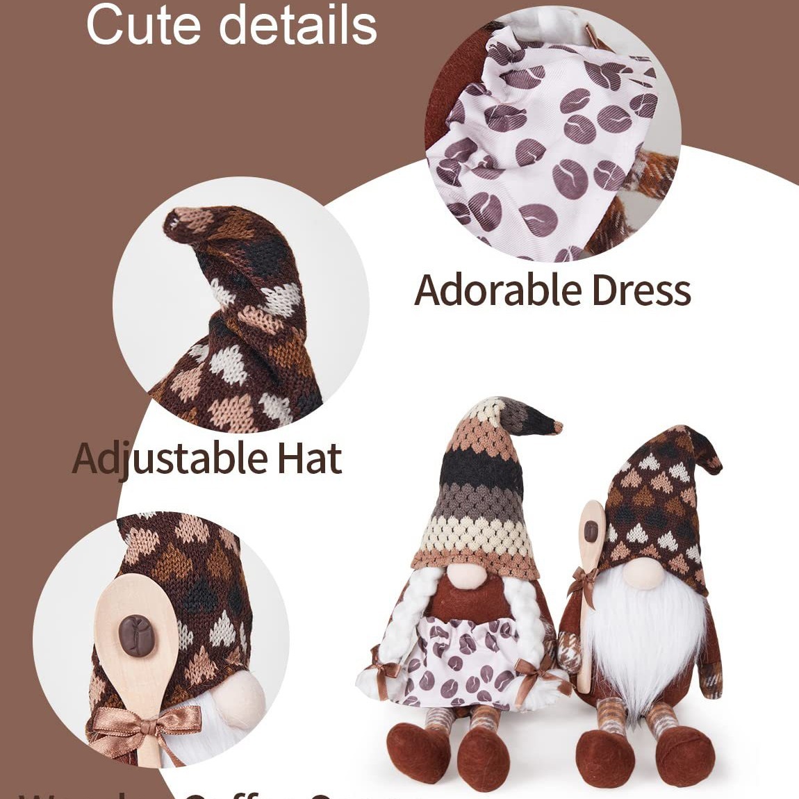 2023 nuevo festival de café transfronterizo muñeca sin rostro colgando café molido a mano decoración navideña decoración diaria del hogar