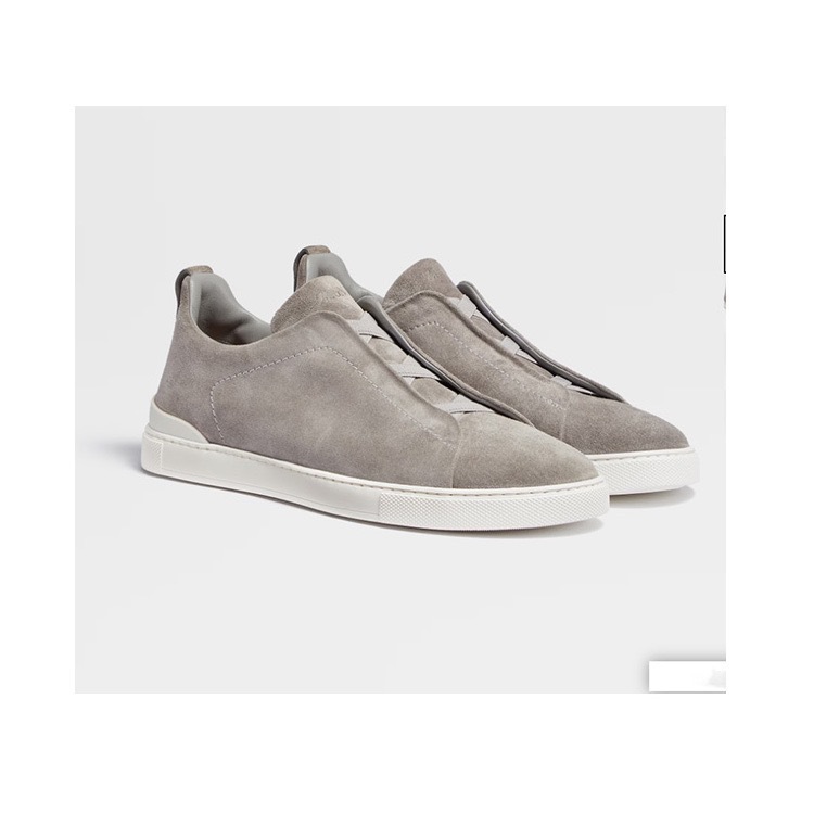 2025 New Men's Gray Suede Casual Sneakers, Low-Top Lace-Up Versatile Trendy Men's Shoes