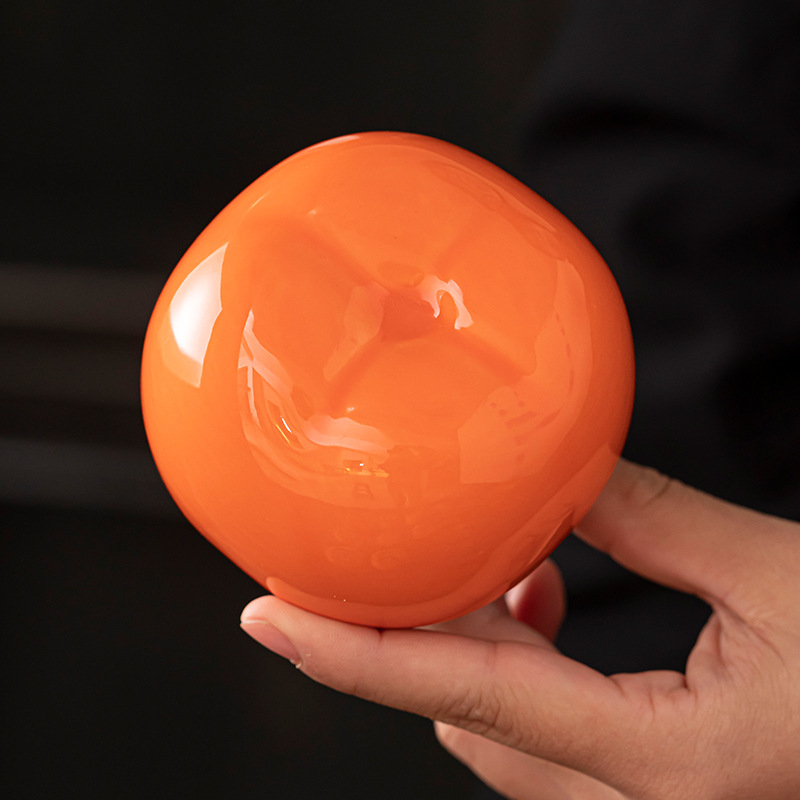 Peach Tea Can Ceramic Small Sealed Can Tea Box Good Fortune Gift Tea Candy Jar Wedding Candy Jar