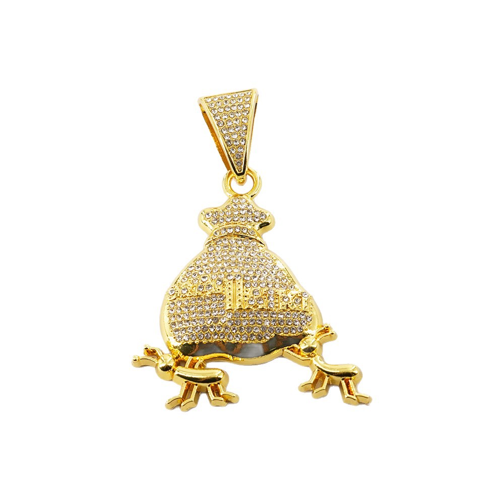 Joyas transfronterizas europeas y estadounidenses nuevos collares de hip-hop RICH FOREVER bolsas de dinero INS collares colgantes