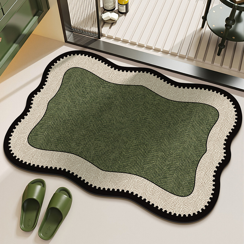 Directly from the manufacturer: French-style vintage bathroom floor mat, water-absorbent and non-slip, suitable for bathroom, shower room, entryway, and doorway