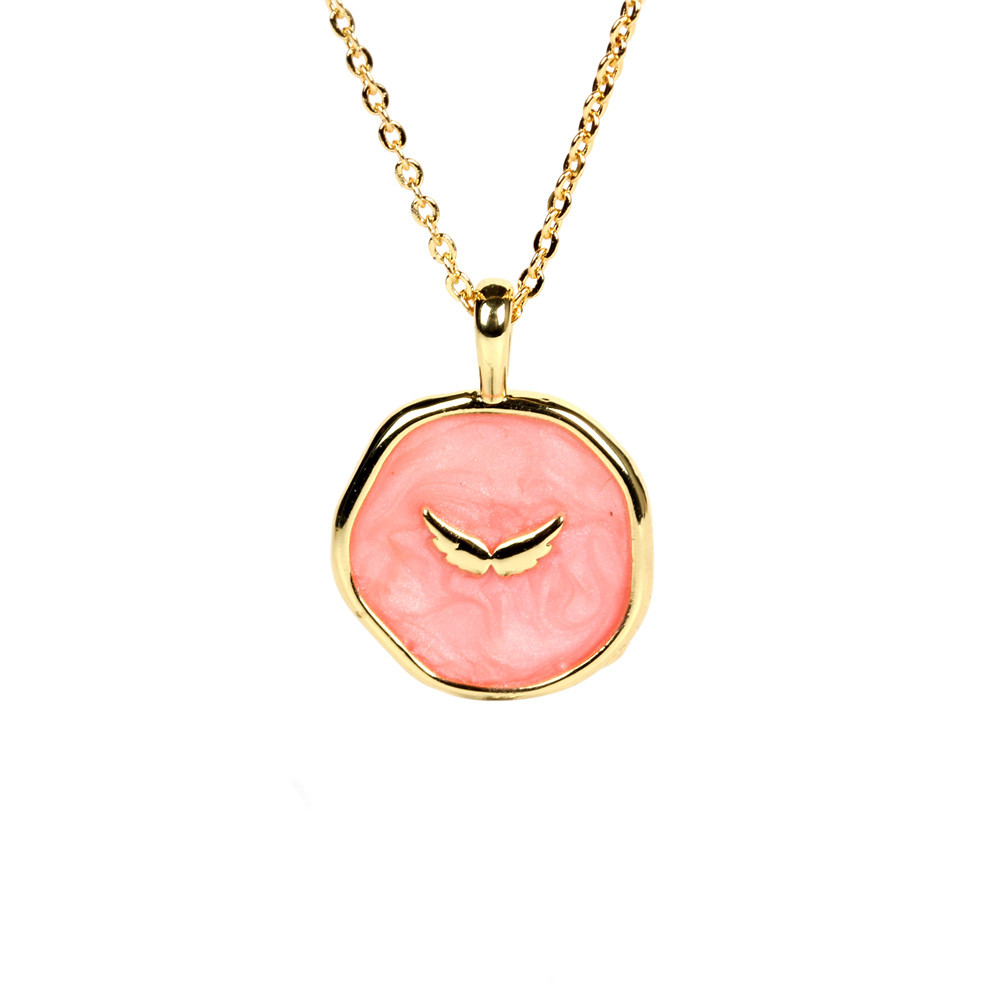 Fashion copper drop oil star and moon necklace wholesale