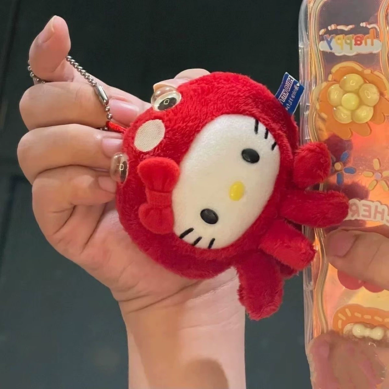 Плюшевый брелок Hello Kitty «Осьминожка», 6×3×8 см, шариковая цепочка для сумок