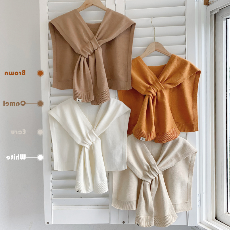 Knitted Shawl Women's Spring and Summer 2024 New Fashion Western Style High-end All-match Shoulder Neck Collocation dress