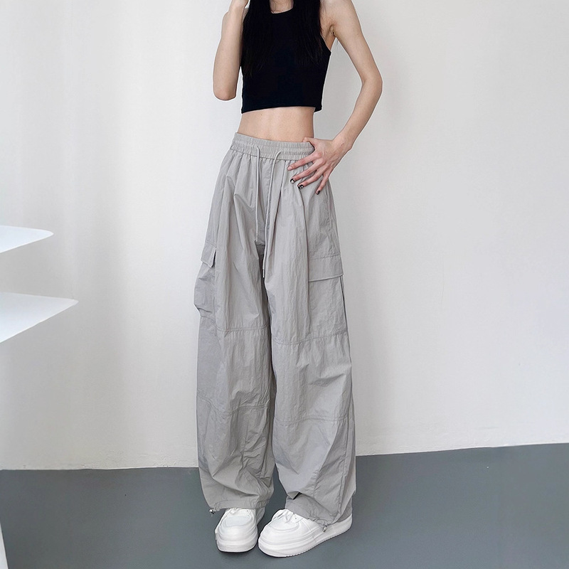 Plus Size Cargo Pants for Women 2026 New Autumn Loose Slimming Cool Casual Pants with Drape Wide-Leg Pants Plus Size Cargo Pants for Women 2026 New Autumn Loose Slimming Cool Casual Pants with Drape Wide-Leg Pants