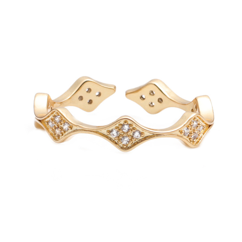 New Han Dong Gate Opening Micro Inlaid Zircon Ornament Gold Temperament Adjustable Index Finger Ring European And American display picture 3