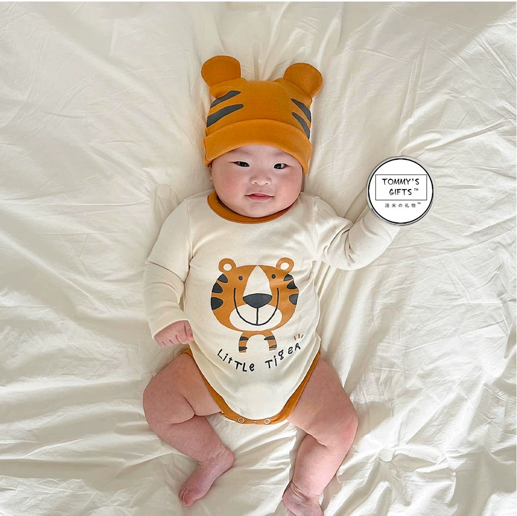 Детский комбинезон в стиле Ins, весенний, с дизайном «Тигр», комплект из 2 предметов, для младенцев