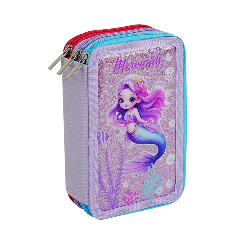 Caja de lápiz de estudiantes europeos y estadounidenses transfronterizos bolsas de lápiz lindas multifuncionales caja de papelería dinosaurio de gran capacidad bolsas de lápiz de dibujos animados