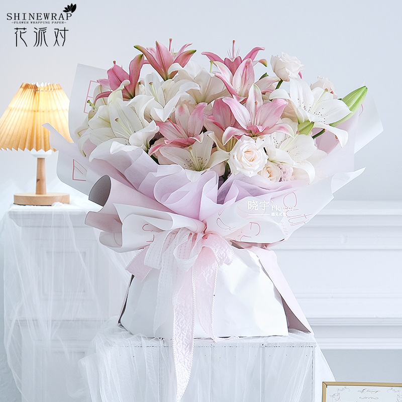 Fábrica de fiestas de flores al por mayor nuevo día de San Valentín embalaje de flores ramo embalaje de flores de moda material de embalaje